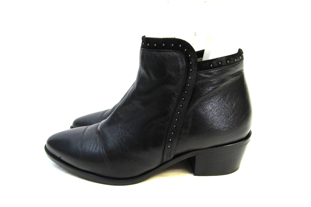 Italeau Womens Size EUR 39 Black Zip Studded Ankle Fashion Boots Booties